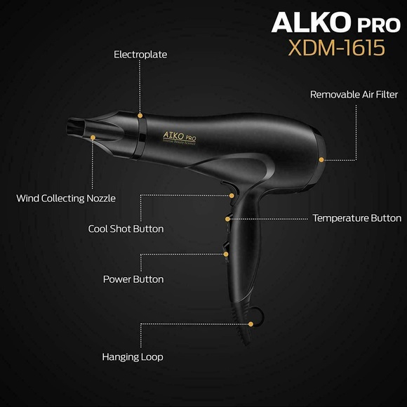 AIKO PRO 1875 W Negative Ionic Professional Fast Dryer Hair Dryer - Picture 3 of 7